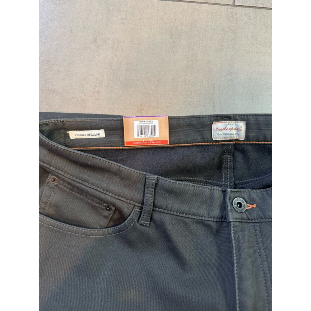 Weatherproof Vintage Men's Stretch Canvas Regular Fit Fleece-Lined Pants - Picture 4 of 5